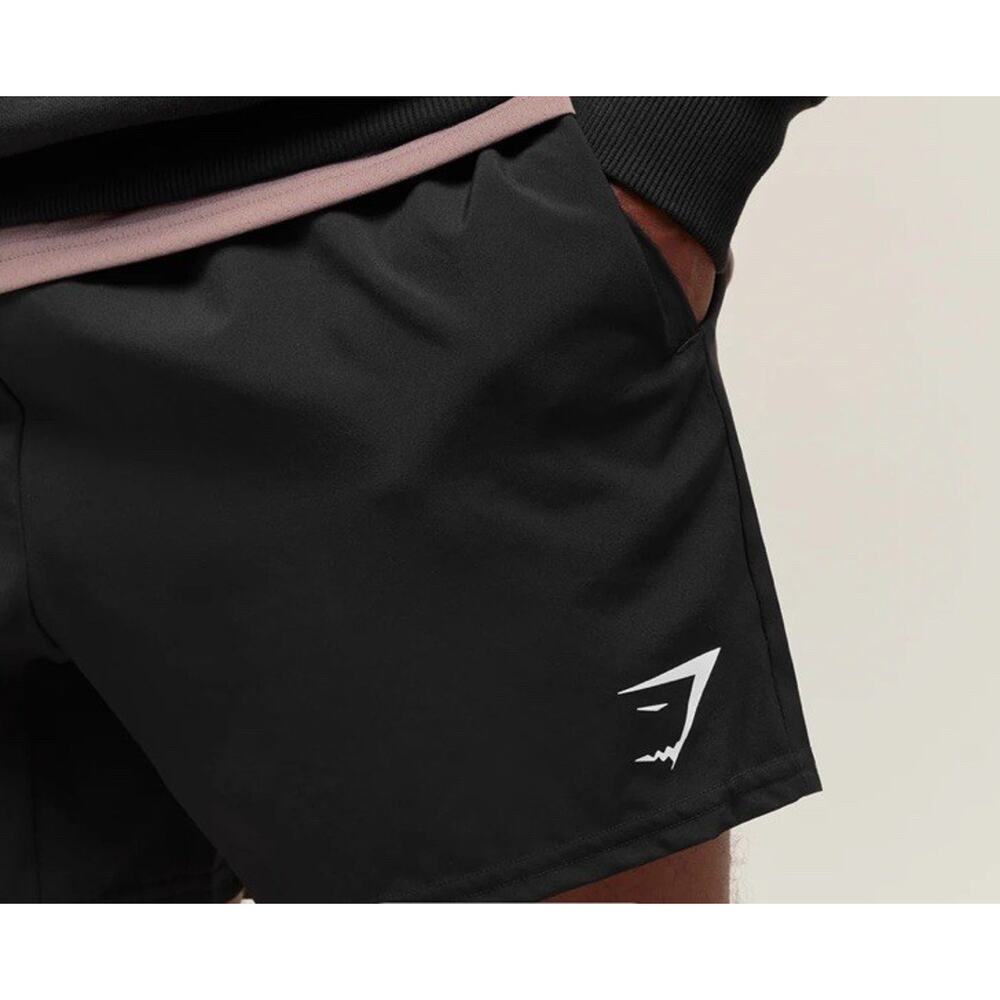 Gymshark Black Athletic Shorts with White Logo